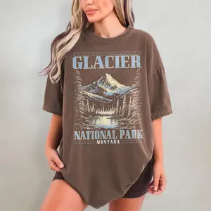 Glacier National Park Shirt, Retro Comfort Colors T-Shirt, Vintage Montana Tshirt, 63 Parks T Shirt, Nature Graphic Tee, Outdoor Hiking Gift
