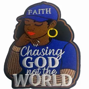 Chasing God Not The World Religious Iron-On Patch, Compatible with Soft Cover Journals