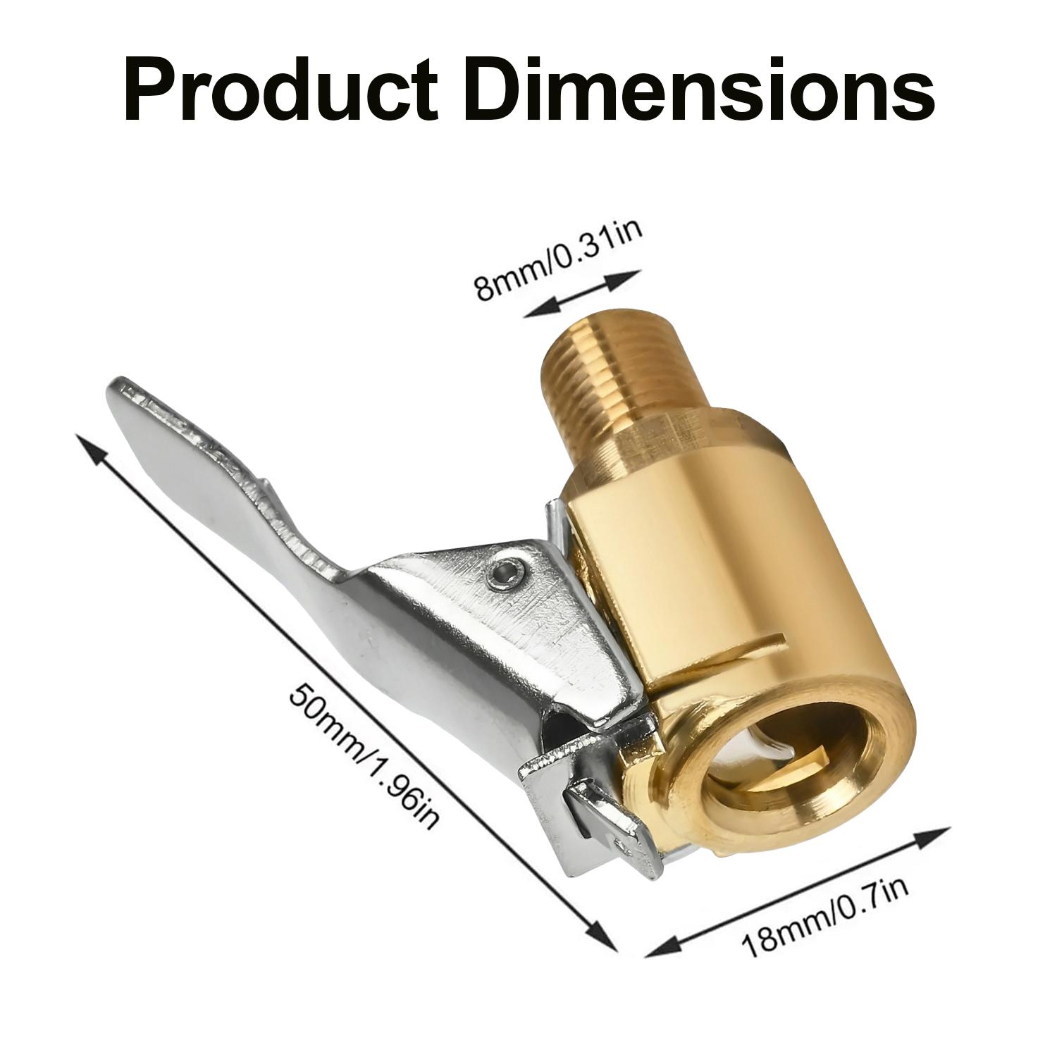 2 Pcs Brass Locking Tire Air Chuck, Tire Inflator Hose Adapter for Twist On Connection Convert to Lock On, No Air Leakage Air Compressor Pump Clip On Tire Chucks, Tire Nozzle with Tire Valve Thread