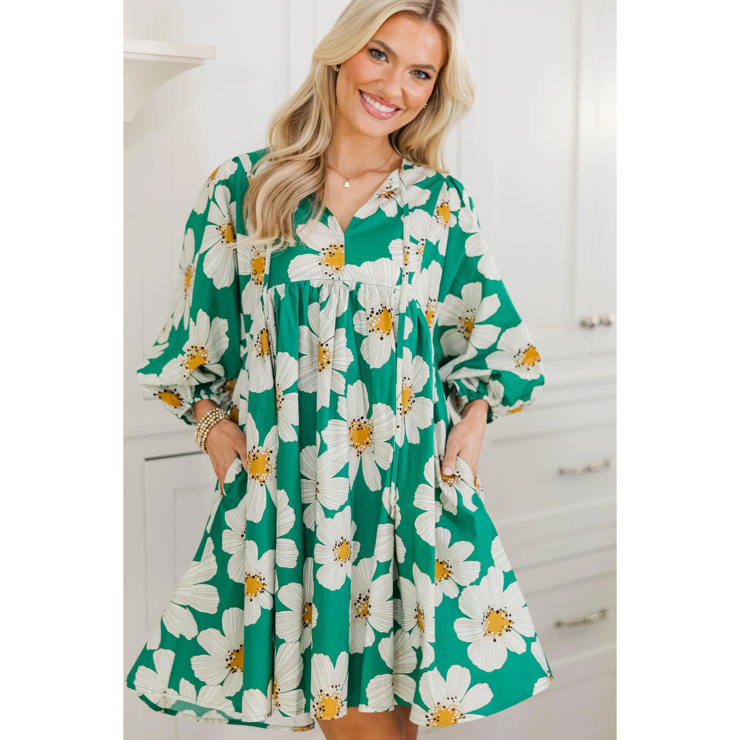 NURSING COLLECTION: It's All True Emerald Floral Dress