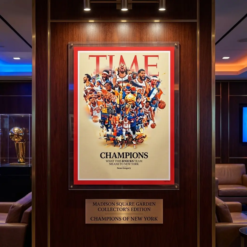 NY Knicks Poster - Time Magazine Cover - June 2026 - No Frame, Championship Team Poster, Basketball Fan Decor, Knicks Finals Trophy Print