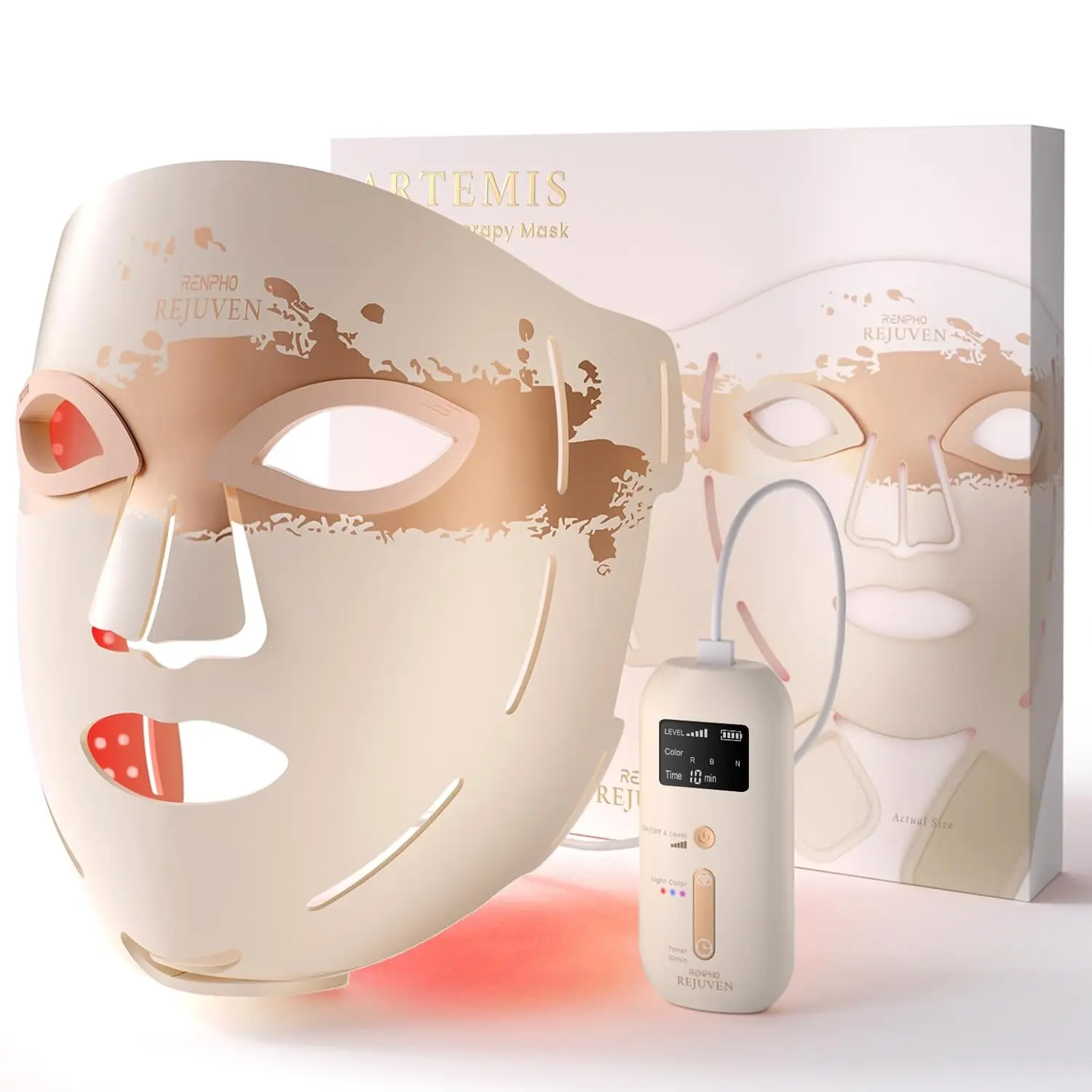 RENPHO 4D Red Light Therapy Mask for Face 2026, Birthday Gifts for Women Mom Wife, 324 LEDs Full Face Coverage & 3 Light Modes, Cordless LED Red Light Therapy Face Mask for Home Use & Travel outdoorfun