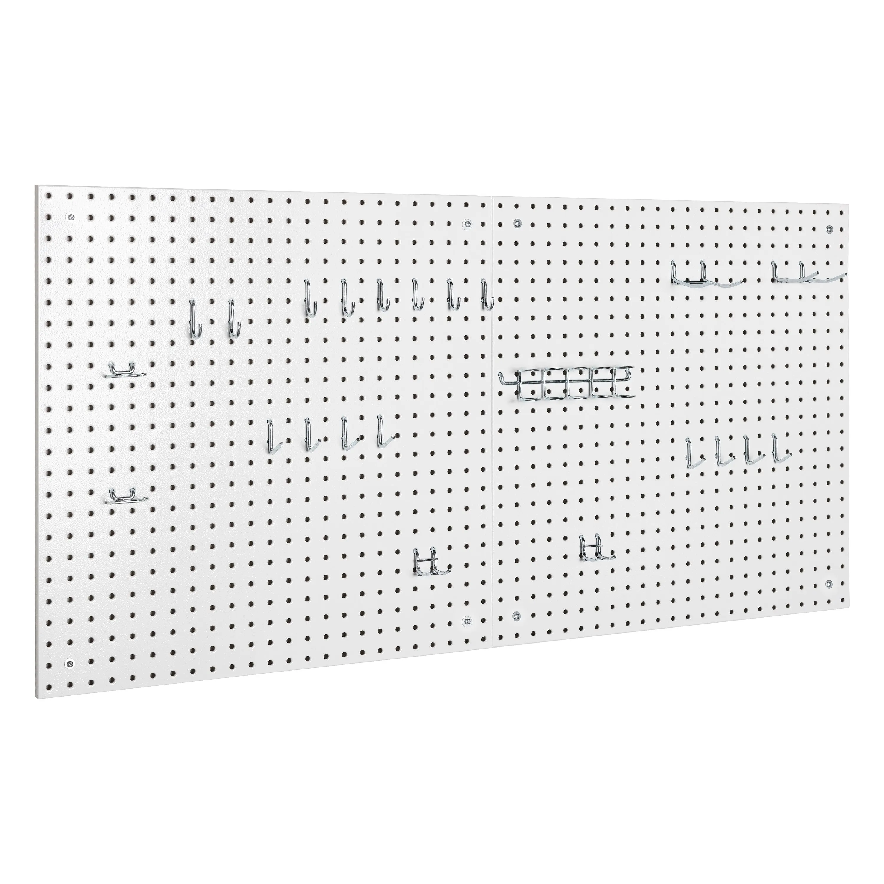 UltraHD® 2-Piece Pegboard Set w/ 23 Piece Hook Assortment, White