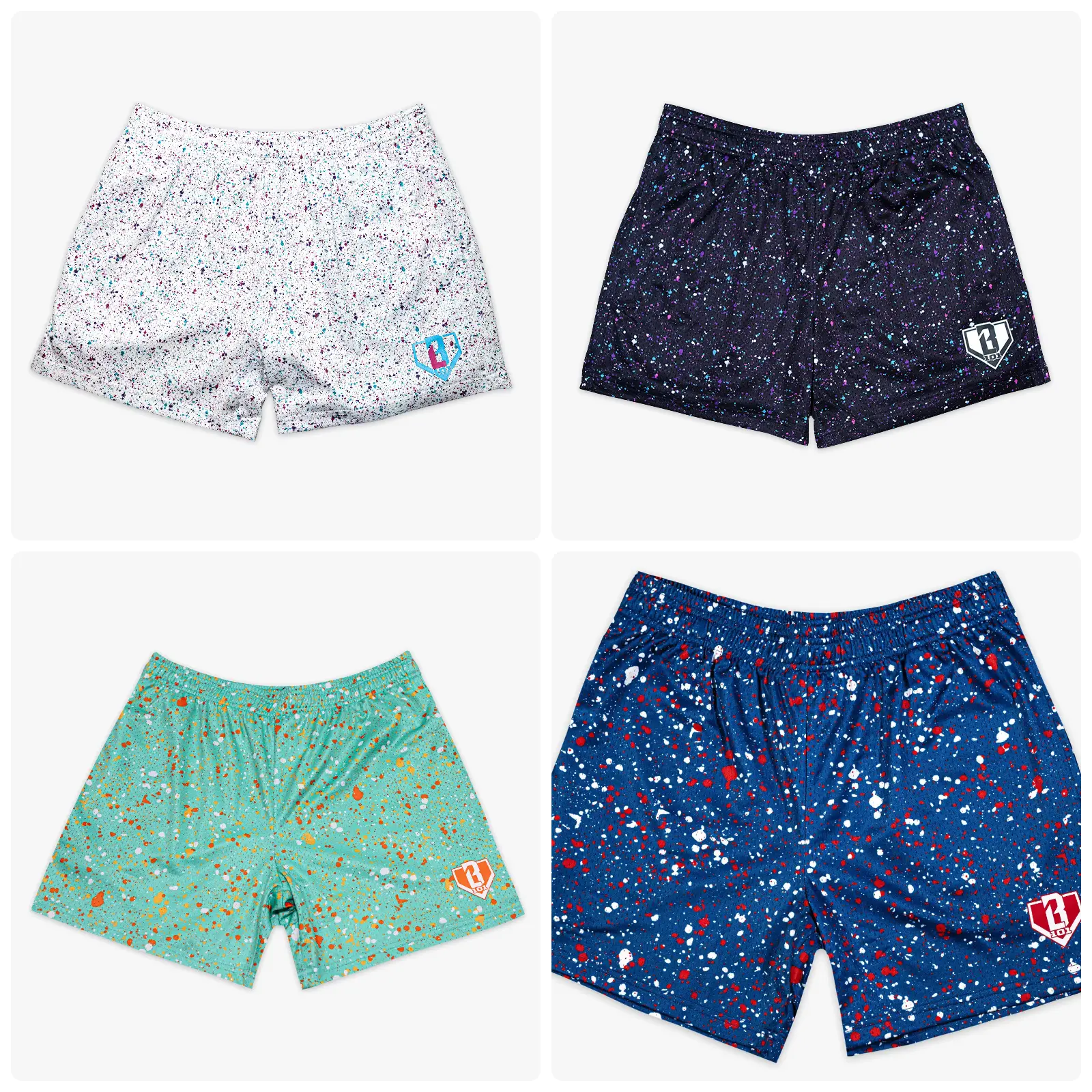 [ Baseball - Lifestyle - 101 ] Men's Premium Mesh Gym Shorts – Splatter Mesh Shorts - Kawaii Sprinkles Graphic Workout Shorts for Men – Graphic Streetwear Gym Shorts Paint Splatter Art