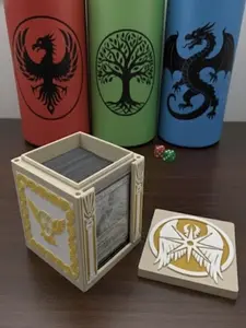 MTG EDH Deck Box | Angel Theme Deck Box  Commander Showcase Display Slot with Toploader | Magnetic Top Fantasy Gaming Cards Organizer