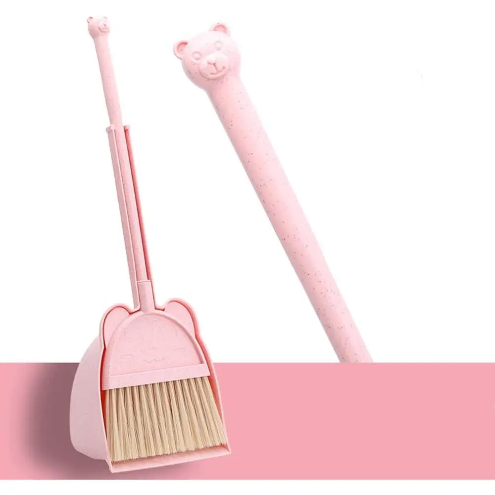 Mini Broom with Dustpan for ,Little Housekeeping Helper Set (Pink)
