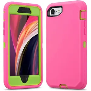 for  SE 2020 /SE 2022 /  7 /  8 Case, Heavy Duty Shockproof Case for Women & Girls, Full BodyPortection Hard Bumpe Soft  Cover with Screen Protector (/Green)