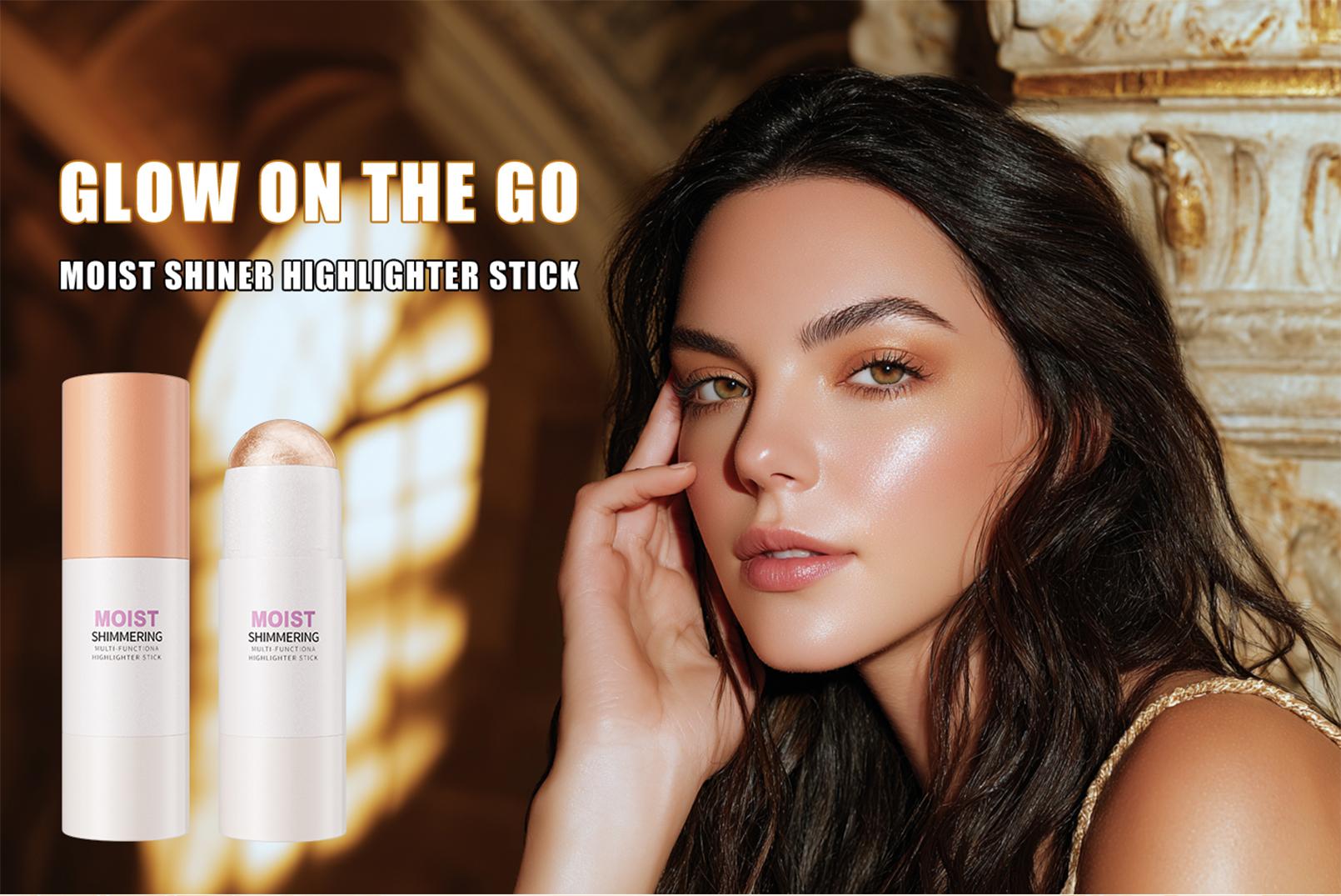 Multipurpose Highlighter Stick, Glassy Sheen Face & Body Glow, Translucent Reflective Pearls, Dewy Skin Illuminator for Everyday Wear, Buildable Shimmer for Cheeks, Eyes, and Shoulders