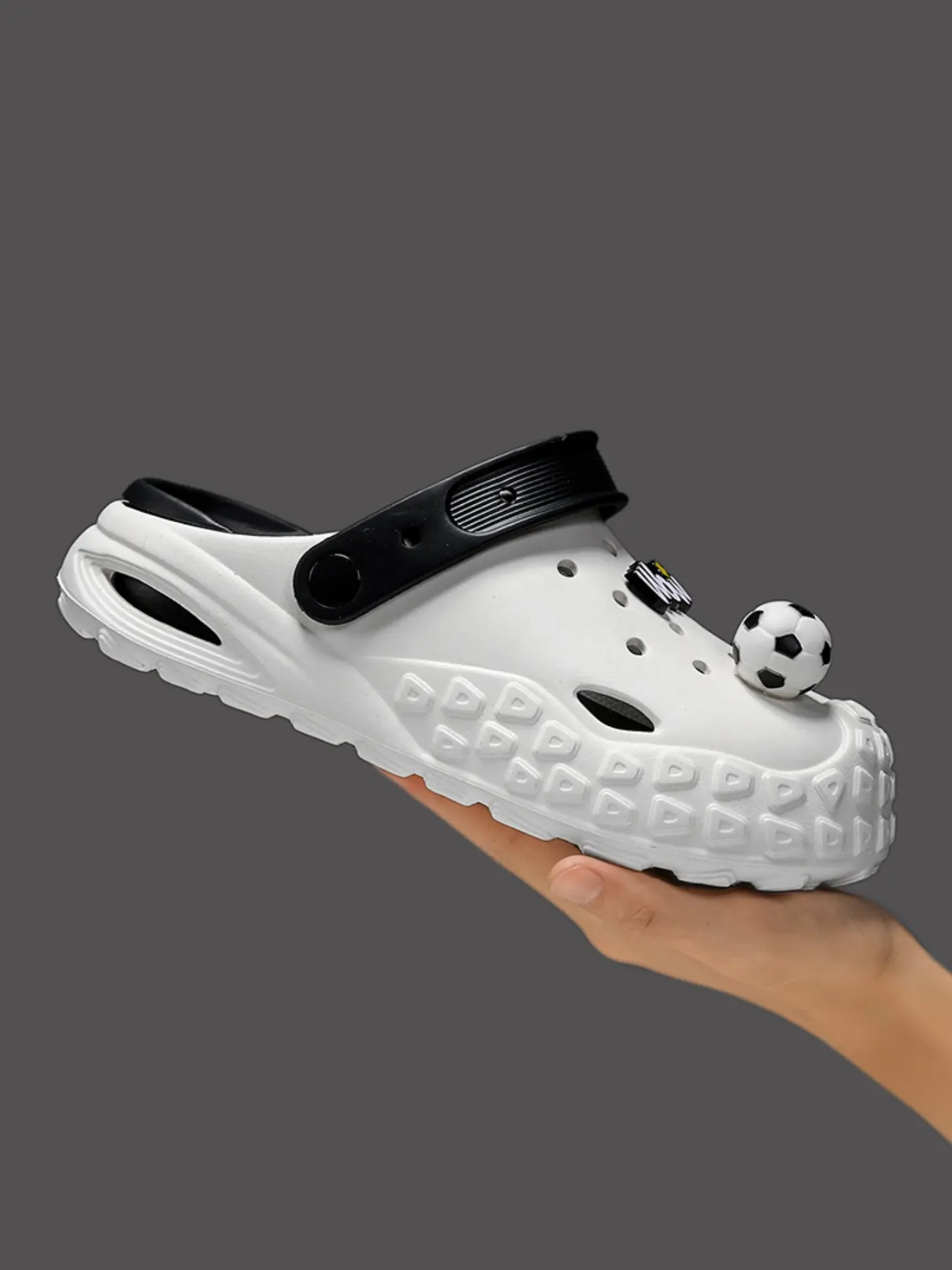Classic Football Shoes, Cartoon Pattern, Cute Style, Eva Material, Less Than Ankle Height, Unisex Trendy Slippers