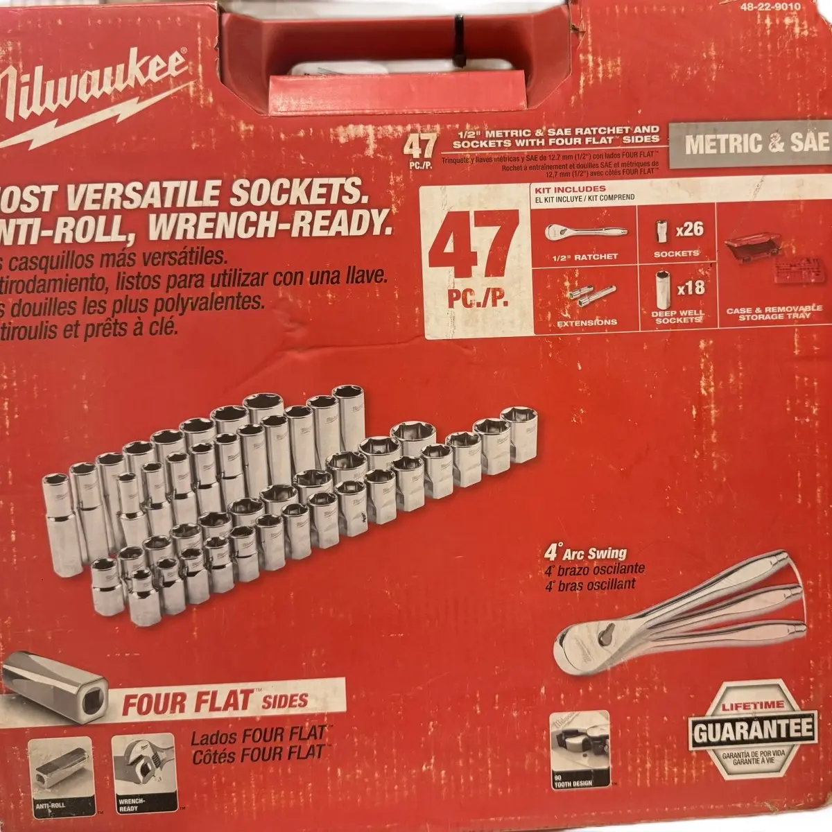 Milwaukee Tools Sockets Anti Roll - Power Tool Set for Home Improvement and DIY Projects (48 Pieces)