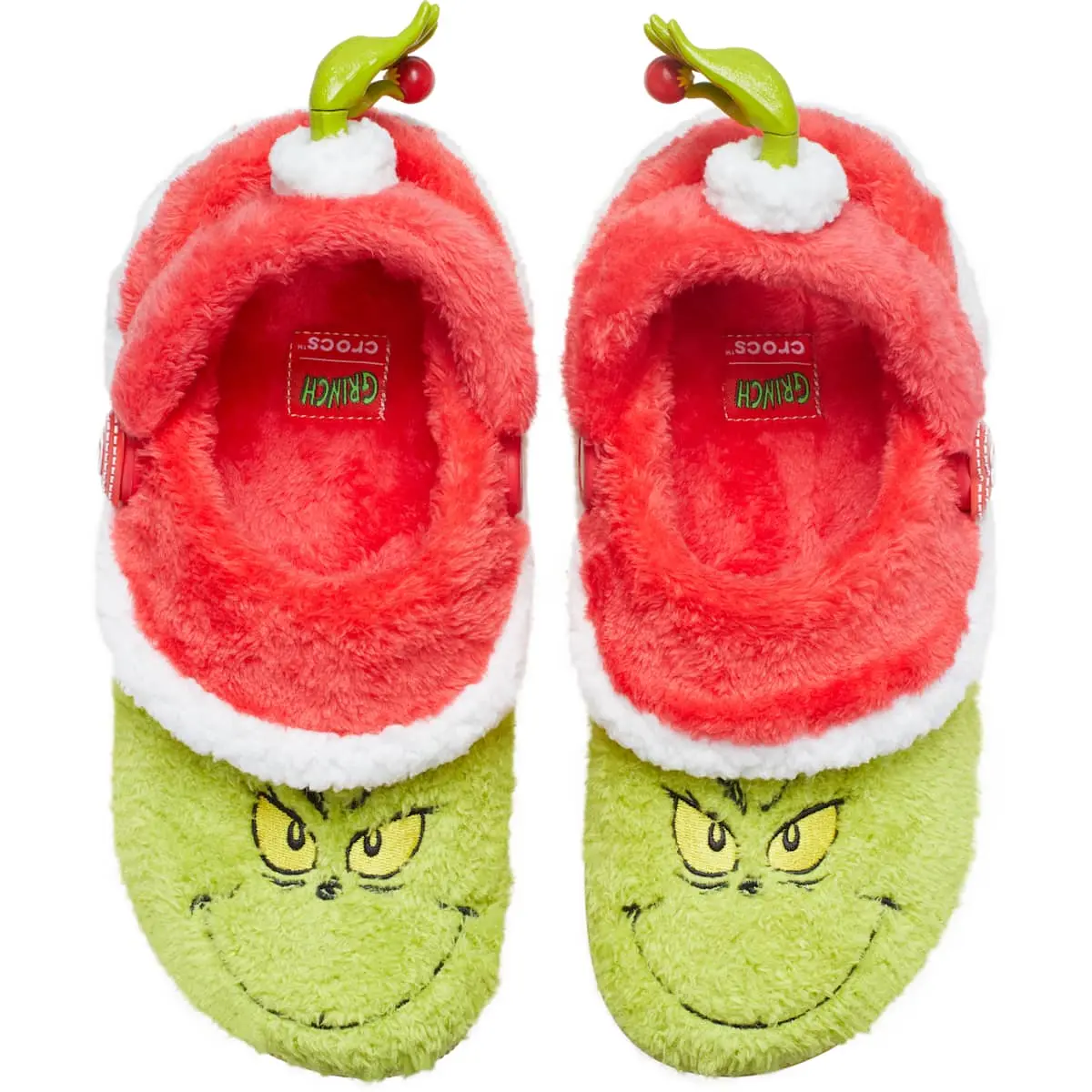 Crocs Adult The Grinch Classic Lined Clogs, Fuzzy Slippers, Novelty Holiday Shoes