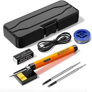LCD Portable USB Adjustable Temperature Soldering Iron Gun, Corded Solder Iron, Home DIY Soldering Kit with Storage Box, Electronic Soldering Tool