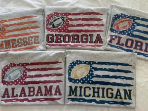 College Football FLAG T-Shirt Unisex Fit Short Sleeve Cotton-Polyester Blend for Casual Outfits