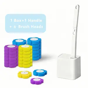 Disposable Toilet Brush,Toilet Bowl Wand Holder Set with 36PCS/6PCS Cleaner Refills, Bathroom Cleaning System for Sink Bathtub Drain Wash Basin Urinal，Wall-Mount Scrubbing Toilet Brush Bathroom Cleaning Kit