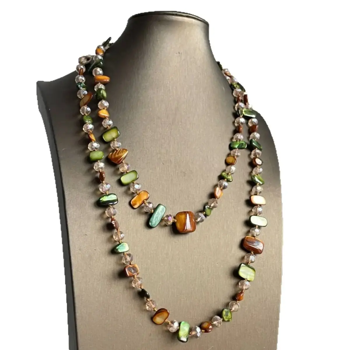 Women's Boho Multi-Layered Seashell Beaded Pendant Necklace - Colorful Coastal Girl Beach Charm Jewelry with Natural Stone Beads, Crystal Accents, Trendy Accessory for Summer Vacation, Festival Wear, Boho Necklaces, Colorful Layered Necklaces, Crystal