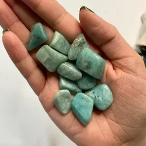 Reiki Attuned Amazonite Tumbled Stone Crystal - Anti-anxiety, calming, soothing, emotional release