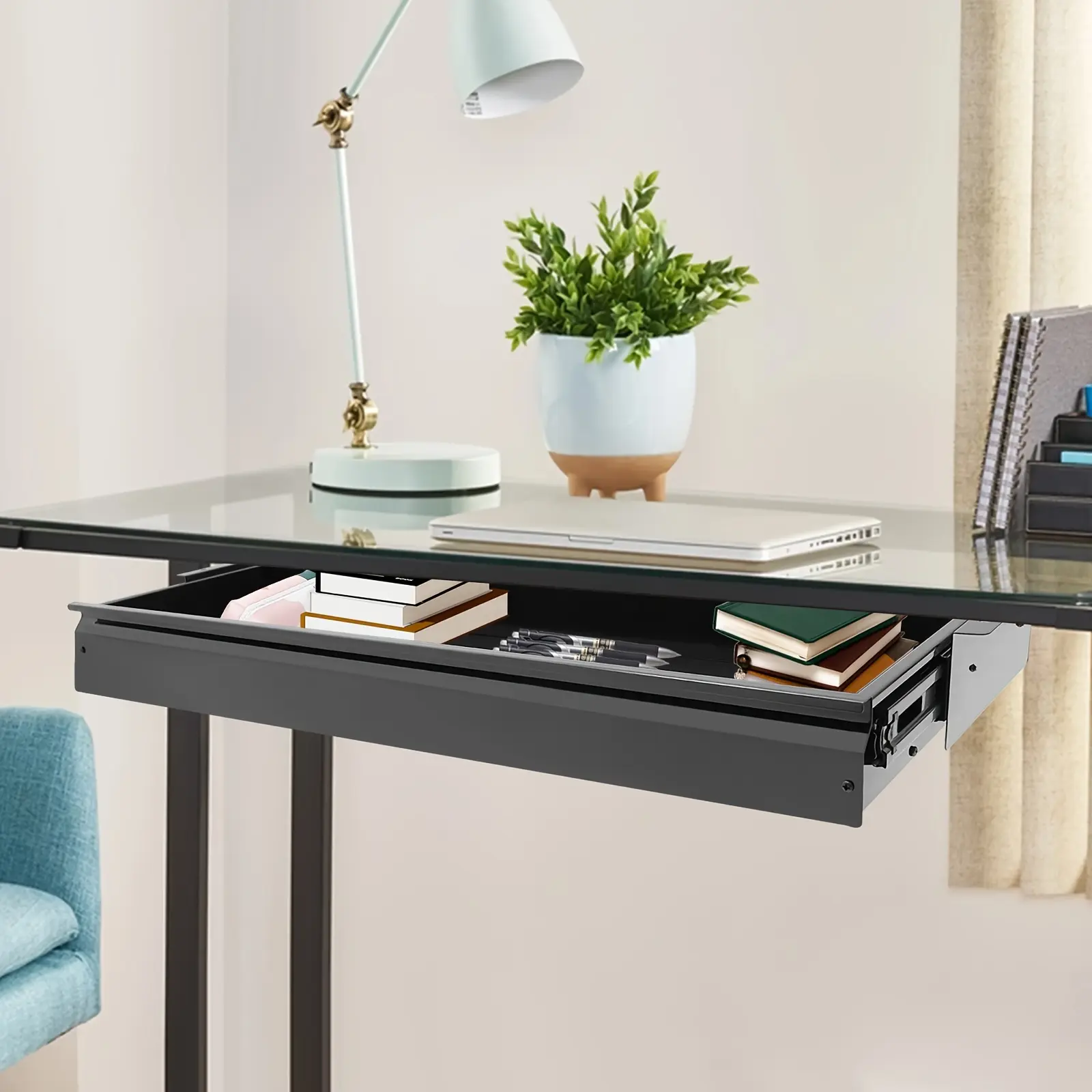 New Undermount Sliding Pull-out Drawer  Sit-stand Workstation Storage  Pull-out Drawer  Undermount Storage Drawer 33"-black - Home & Kitchen