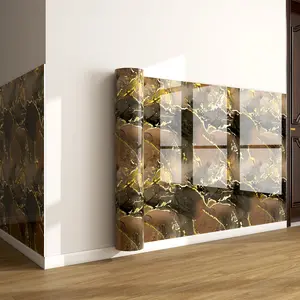 Self-Adhesive Waterproof Tile Wall Stickers, Moisture Resistant & Moldproof, Thickened Marble Pattern Wallpaper for TV Background Decoration