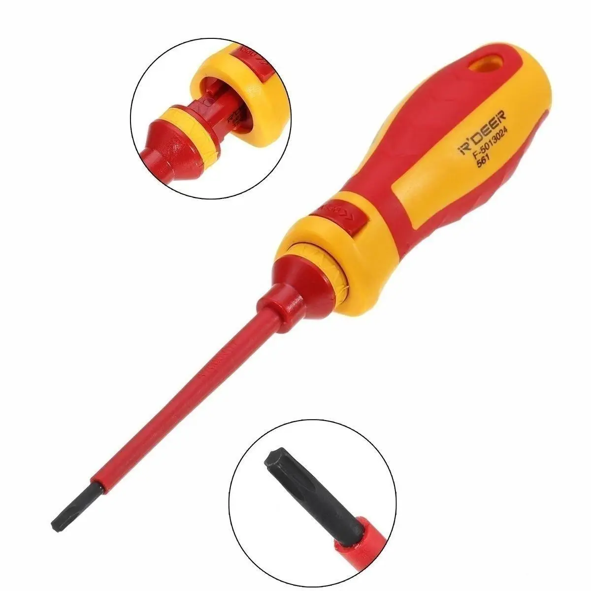 500V Insulated Screwdriver Set, Interchangeable Electrician Screwdriver Bits Kit, Slotted Phillips Torx Screwdrivers for Electrical Repair