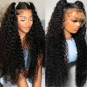 Water Wave Glueless Wigs Human Hair 200% Density Water Wave 5x5 HD Lace Wigs with drawstring ability Natural Hairline Wet and Wavy for Women front wig natural color Wear and Go, Water Wave Wig, Virgin Hair