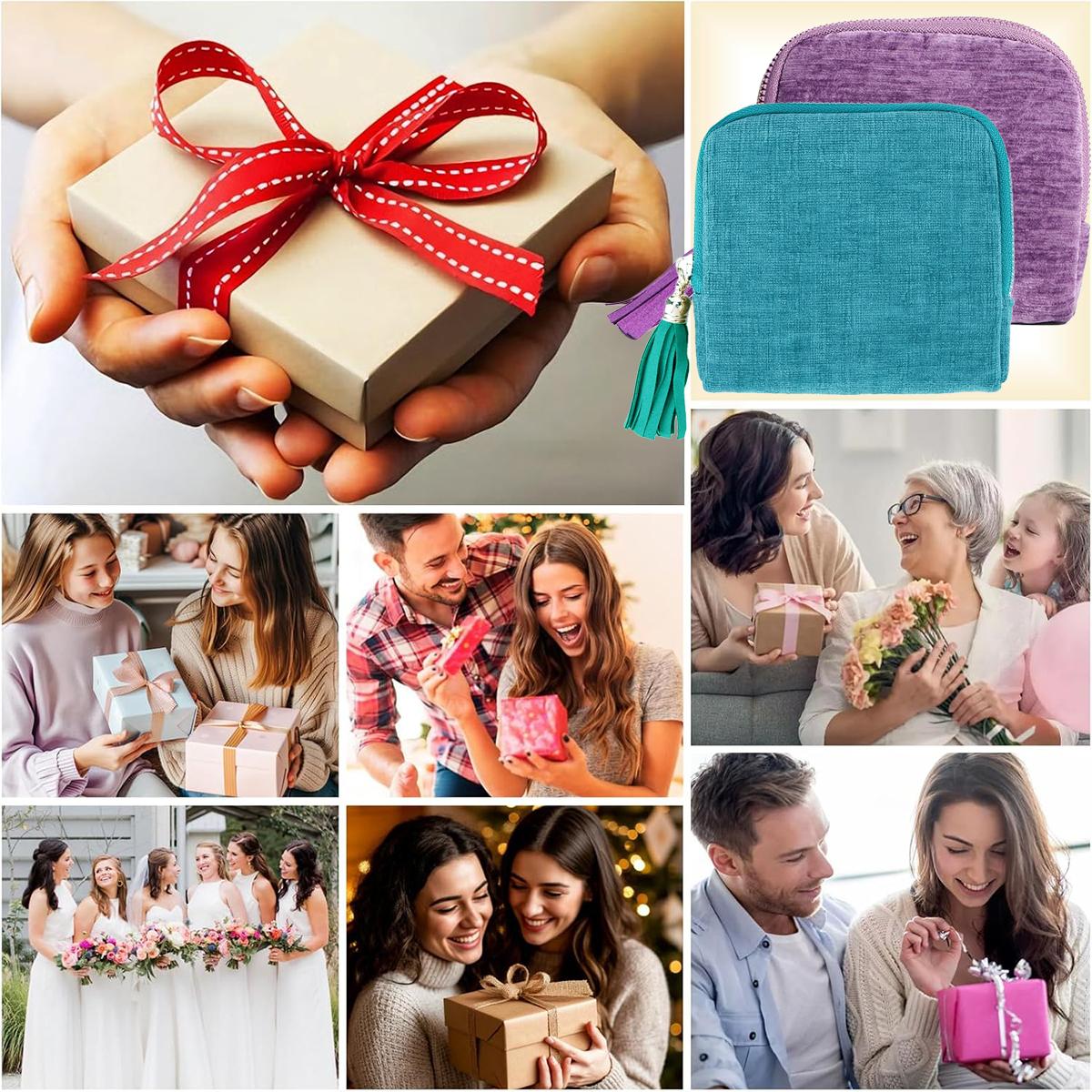 Fashionable Solid Color Jewelry Storage Bag, Luxury Tassel Zipper Pouch, Portable Travel Organizer for Rings, Necklaces, Bracelets, Velvet Anti-Tarnish Soft Case, Great Gift for Women