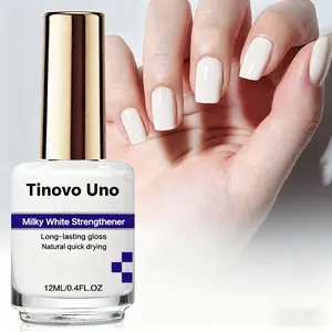 Tinovo Uno Buy one get two free | Nail Strengthener - Milky White Nail Strengthener 12ml | Long-lasting shine, natural quick-drying, French manicure