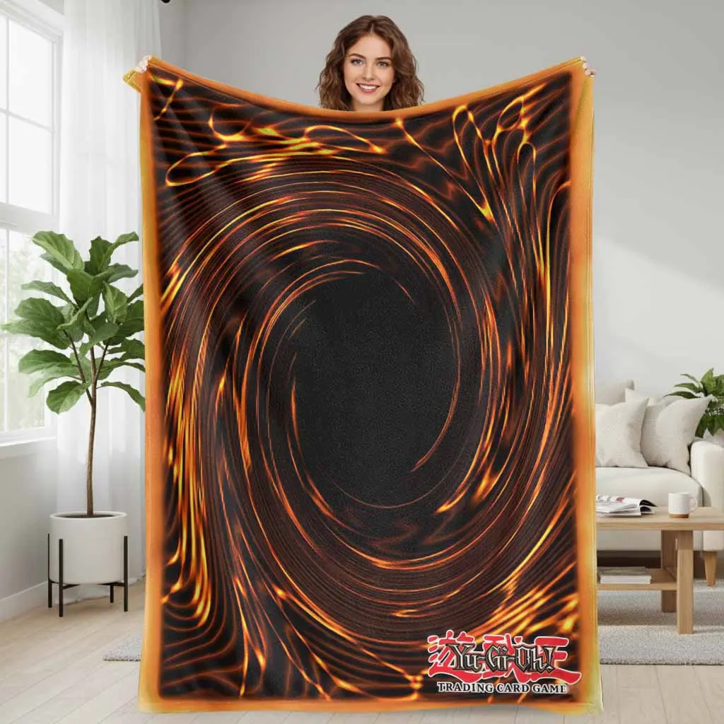 Yu-Gi-Oh! Card-Themed Flannel Blanket - Flannel Fabric, Anti-Pilling, Wrinkle Resistant, Soft, Comfortable, Warm, Lightweight, Indoor Use for Sofas, Bedrooms, Game Rooms, Ideal Gift, Card Patterns