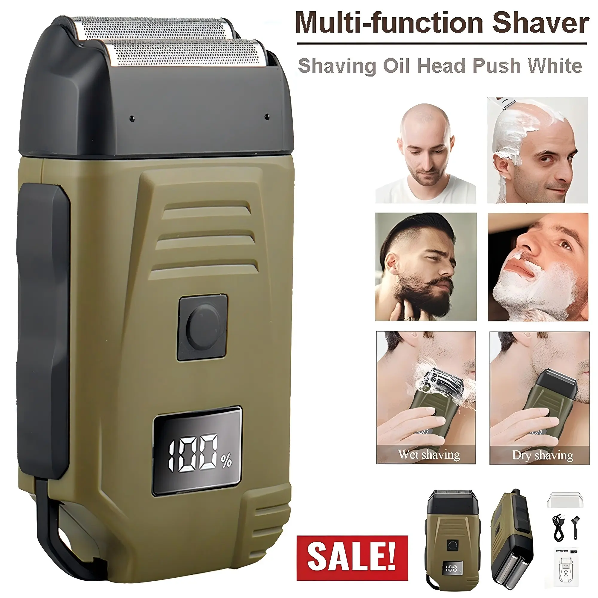 Lightweight Cordless Electric Foil Shaver for Men, Wet & Dry Razor with Floating Double Head, IPX6 Waterproof & USB Rechargeable, Gift