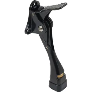 Easy Pedal Kick Down Door Stop Stopper Easy Step Door Kick Doorstop,,Height-Adjustable Rubber Foot,4 Inch (Black, 4 Inch x 1 Pack)