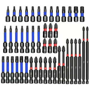 46-Piece Magnetic Impact Nut Driver & Bit Set - S2 Steel Hex Bits, 1/4” Hex Shank, Metric & SAE, 50mm Length for Drill & Impact Driver