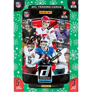 (1) 2025 Panini Donruss Football Winter Holiday Tin Box( See description for more details) Sports Trading Cards Packs.