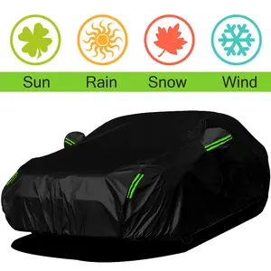 Waterproof All-Weather Car Cover,UV & Snow Protection,Dustproof Scratch-Resistant,Reflective Strips,Universal Fit for Sedans SUVs,Garage & Outdoor Parking