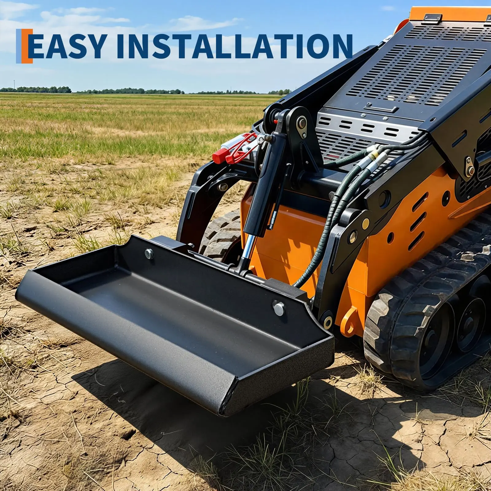 Heavy-Duty Mini Skid Steer Quick Attach Mounting Plate – All-purpose Weldable Steel Adapter – Compatible with Toro Dingo, Ditch Witch, Ramrod, Fighter – All-Purpose Use – Black