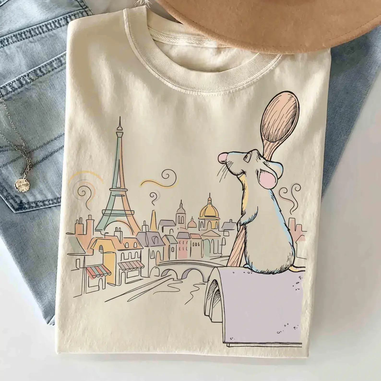 Retro WDW Remy Ratatouille Movie Shirt, Any One Can Cook tee, Eiffel Tower France Gusteau's Shirt, WDW Family Trip