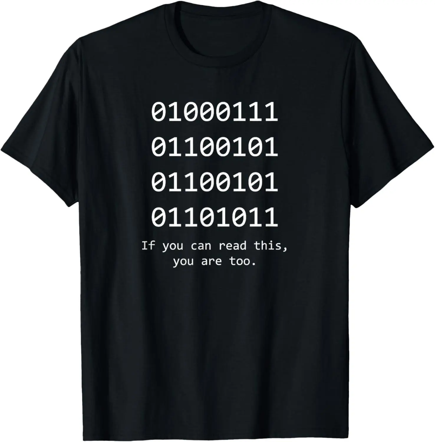 100% cotton Unisex Funny Computer Binary Code Programmer, Developer Geek Gift T-Shirt