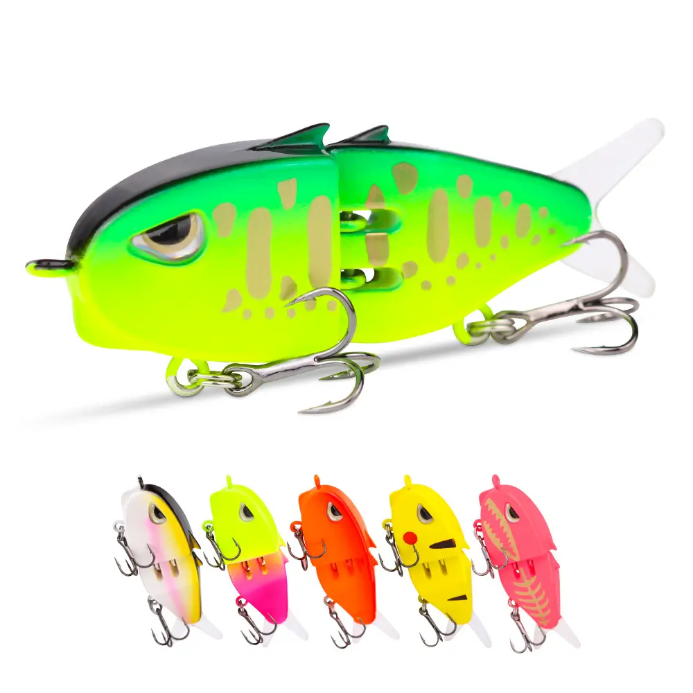 Bombrooster 3-Pack Mini Glide Baits Fishing Tackle, 2.36" Slow Sink Jointed Body Treble Hook Lures with S-Curve Action, Balanced Cast for Freshwater/Saltwater Fishing