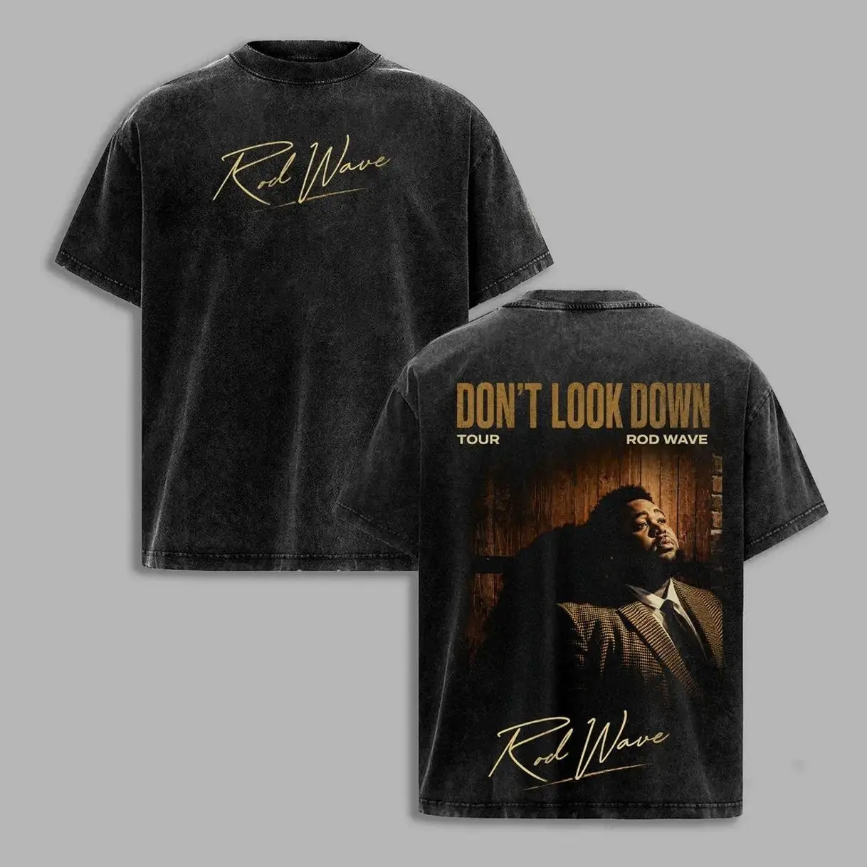 Rod Wave Don't Look Down Tour Vintage Washed T-Shirt, Hip Hop Rap Graphic Tee, Two Sided Concert Shirt, Oversized Music Fan Gift, RodWave, DontLookDown, RodWaveTour, HipHop, RapMusic, HipHopCulture, RetroTee