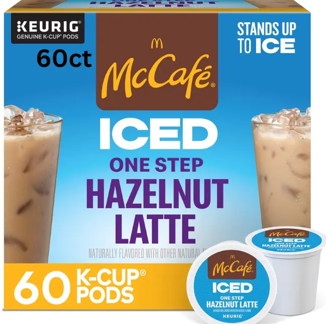 McCafe ICED One Step Hazelnut Latte, Keurig Single Serve K-Cup Pods, 60 Count (6 Packs of 10) McCafe ICED One Step Hazelnut Latte, Keurig Single Serve K-Cup Pods, 60 Count (6 Packs of 10)
