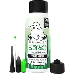 Precision Craft Glue - The Mini - 2fl oz with Tip Kit - Acid Free Archival - Strong Hold Adhesive - Ideal for Fine Paper Crafting Scrapbooking and Card Making - Made in USA