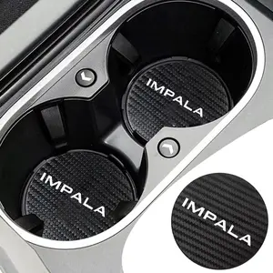 For Chevrolet Impala 2Pcs Car Coaster Water Cup Bottle Holder Anti-slip Pad Mat Silica Gel Bottle Holder Pad Car Accessory