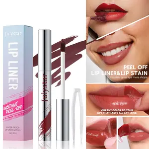 Multi color strippable tattoo lipliner, Lip Liner Stain, durable and fadeless. Cocoa matte effect strippable lipliner, with tweezers, anti transfer printing, high coloring, to create a lasting all day matte lip color. Enhance the contour of your lips