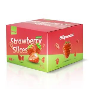 Oopeatol Freeze-Dried Strawberry Slices - Sugar-Free Snack, Suitable for Baking, Smoothies, and Emergency Storage - Healthy Individually Packaged Organic Fruit Snack - 200g (10 bags)