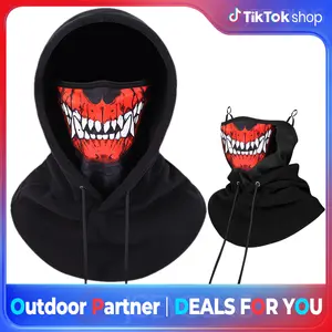 3D Skull Demon Outdoor Cold-Resistant Windproof Hood Fleece-lined for comfort and breathability. Perfect for winter hiking, mountaineering, skiing, fishing, motorcycling, cycling, and Halloween parties. Stylish Balaclava Hats for any occasion