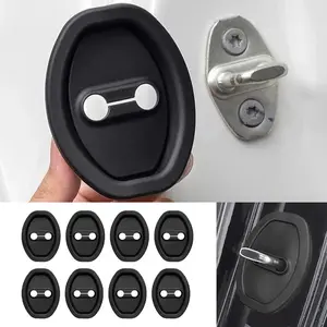 8pcs Car Door Lock Silicone Cover, Silent Vehicle Pad Stable Exterior Accessories for Automobile Quietness Noise Reduction Protective Silicone Guard, Interior, Protector