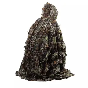 Hunting camouflage woodland cloak maple leaf bionic ghillie suit cloak clothing for outdoor airsoft bird watching games