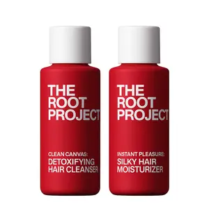 The Root Project Mini To-Go Set, Includes Clean Canvas Shampoo & Instant Pleasure Conditioner | Detoxifies Scalp, Hydrates Hair, Repairs and Smooths Cuticles | (60ml)