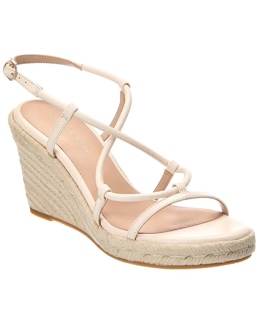 Stuart Weitzman Nilla Espadrille Leather Wedge Sandal