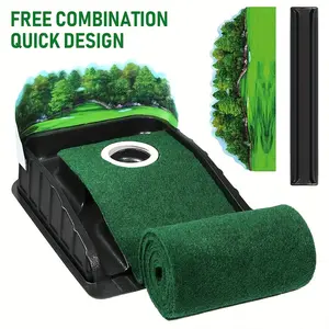 Golf Putting Green Indoor Golf Putting Mat, 8ft Practice Putting Mat with Lenticular 3D Backplate, Alignment Guides And Ball Return,Indoor/Outdoor Practice Green for All Skill Levels, Perfect for Thanksgiving, Christmas, Halloween, New Year