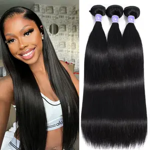 16A Brazilian Straight Human Hair Bundles 100% Unprocessed Virgin Straight Weave 3 Bundles Deals Human Hair