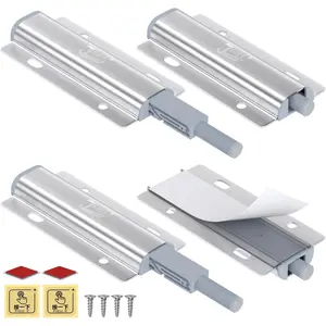 Push Latches for Cabinets  4 Pack Push to Open Door Latch Heavy Duty Touch Latches Kitchen Door Push Release Latch for Drawer Closure Push Catch Press Out Cabinet Hardware